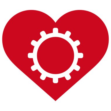 Love Gear Vektör Simgesi Düz Çizim