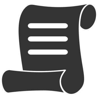 Belge Yuvarlama Vektörü Simgesi Düz Çizim