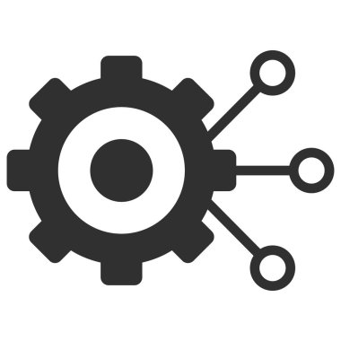 Gear Bağlantıları Vektör Simgesi Düz Çizim