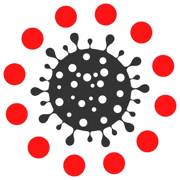 Коронавірус Червона зона Векторна іконка Плоска ілюстрація — стоковий вектор