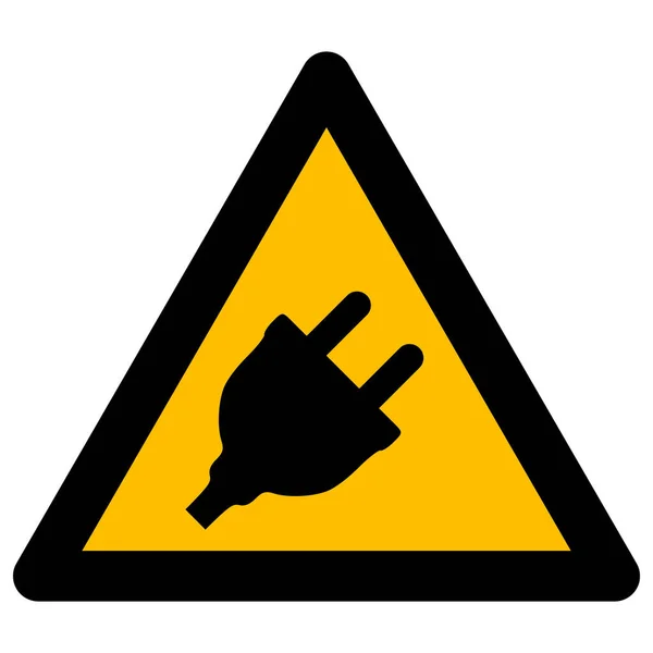 Elektrische Stecker Warnvektor Icon flache Illustration — Stockvektor