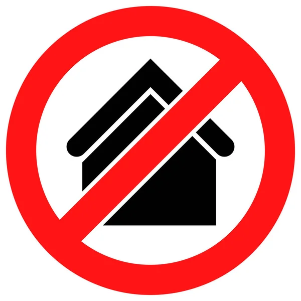 Stop House Vector Icon Flat Illustration — Stock Vector