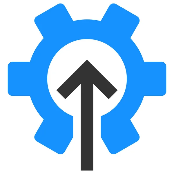 Illustrazione piatta dell'icona vettoriale di integrazione dell'ingranaggio — Vettoriale Stock