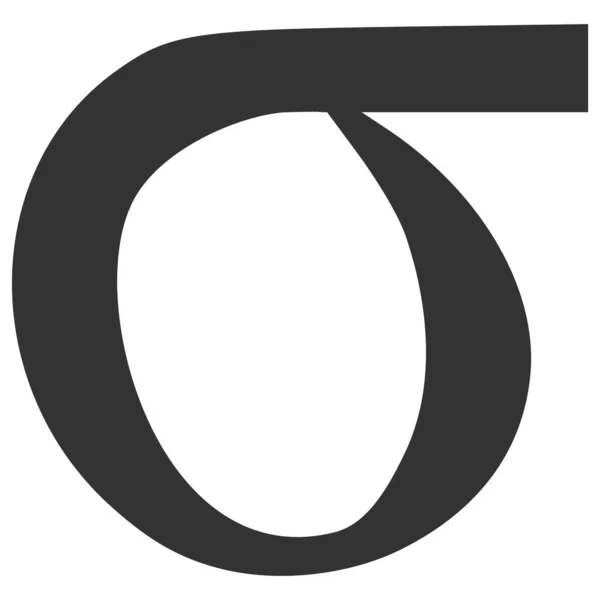 Sigma Griekse kleine letters vectoricoon platte illustratie — Stockvector