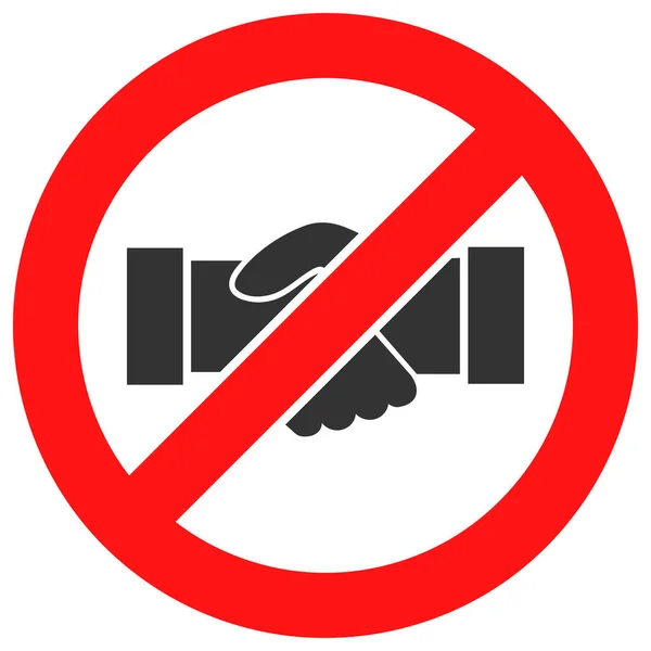 Stop Handshake Vector Icono Ilustración plana — Vector de stock