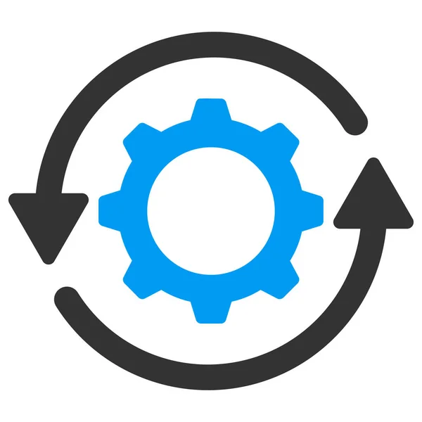 Gear Rotation Vector Pictogram Platte illustratie — Stockvector