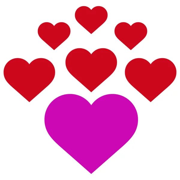 Lovely Hearts Vector Icon Flat Illustration — Stock Vector