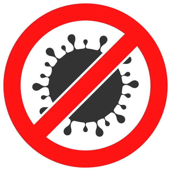 Заборонити вірус Векторна іконка Плоска ілюстрація — стоковий вектор