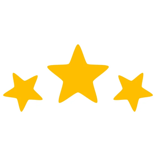 3 Estrellas Rate Vector Icon Ilustración plana — Archivo Imágenes Vectoriales