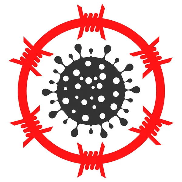 Zona de Coronavirus de Púas Vector Icono Ilustración Plana — Archivo Imágenes Vectoriales