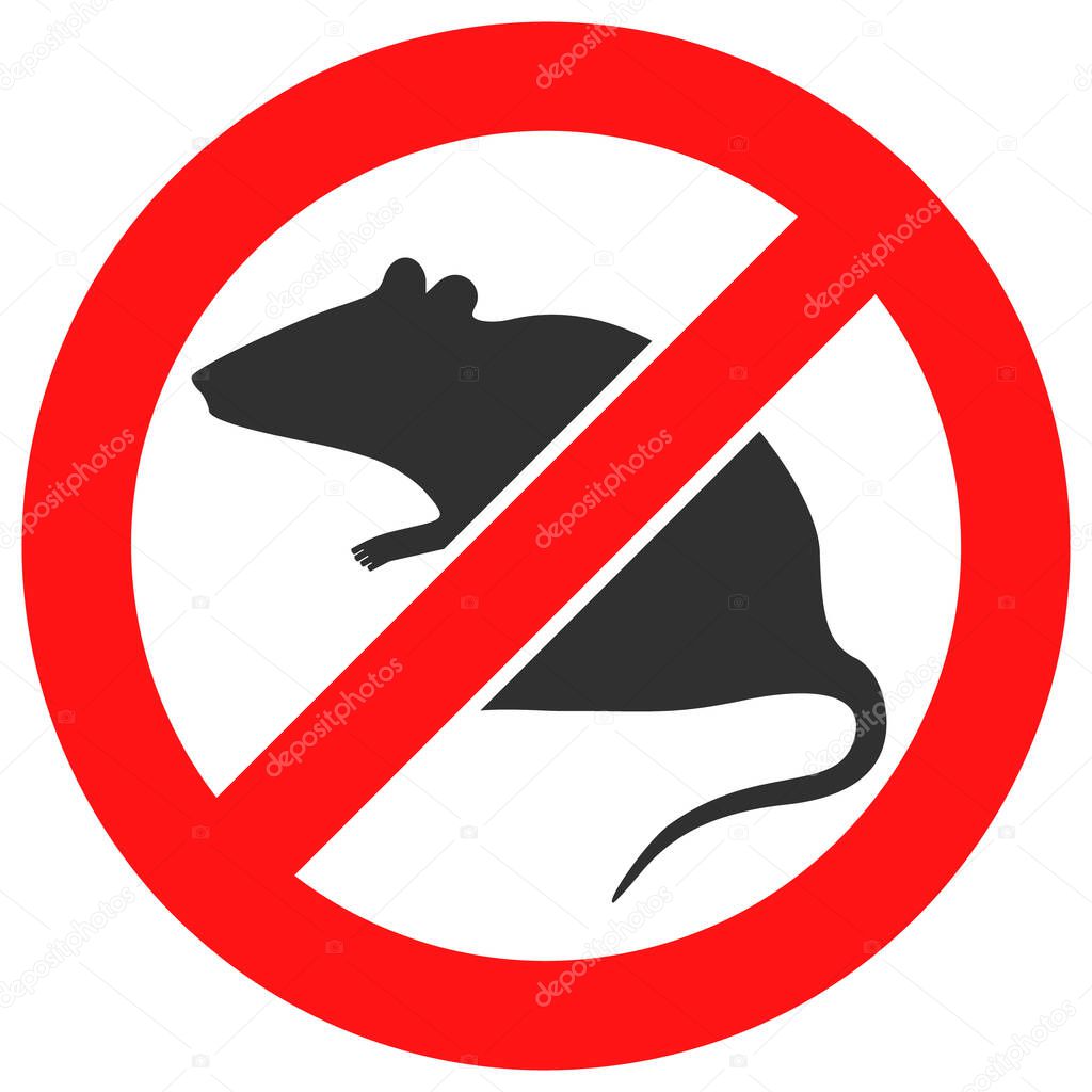 Stop Rat Vector Icon Flat Illustration