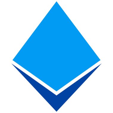 Ethereum Kristal Vektör Simgesi Düz Çizim