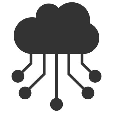 Bulut Bağlantısı Vektör Simgesi Düz Çizim