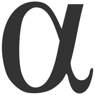 Alpha Greek Küçük Harf Vektörü Simgesi Düz Çizim