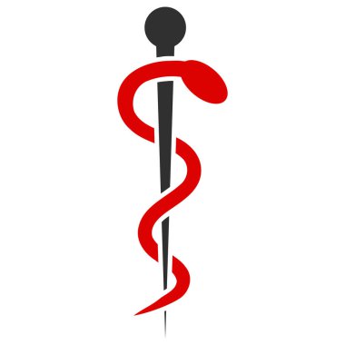 Tıbbi Yılan Vektör Simgesi Düz Çizim