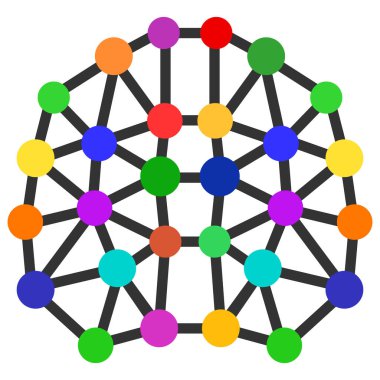 Yapay Beyin Vektörü Simgesi Düz Çizim