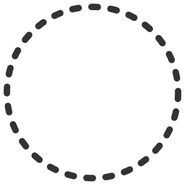 Kırpılmış Çember Alan Vektörü Simgesi Düz Çizim