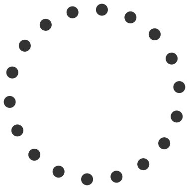 Noktalı Çember Çerçeve Vektör Simgesi Düz Çizim