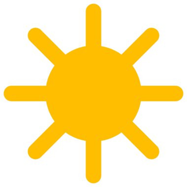 Güneş ışınları Vektör Simgesi Düz Çizim