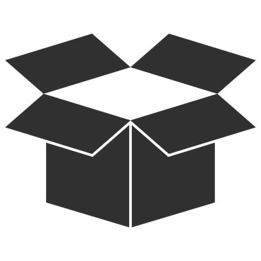 Karton Kutu Vektörü Simgesi Düz Çizim
