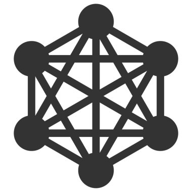 Ağ Vektörü Simgesi Düz Çizimi