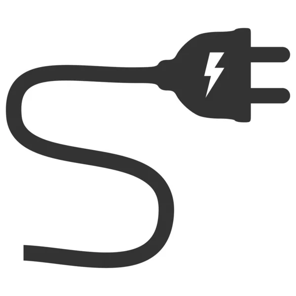 Icono de cable de enchufe eléctrico Ilustración plana — Archivo Imágenes Vectoriales