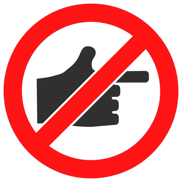 Stop Index Finger Vector Icon Flat Illustration — Stock Vector