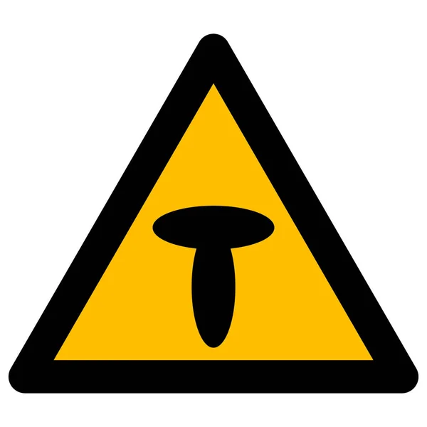 Mushroom Warning Vector Icon Flache Illustration — Stockvektor