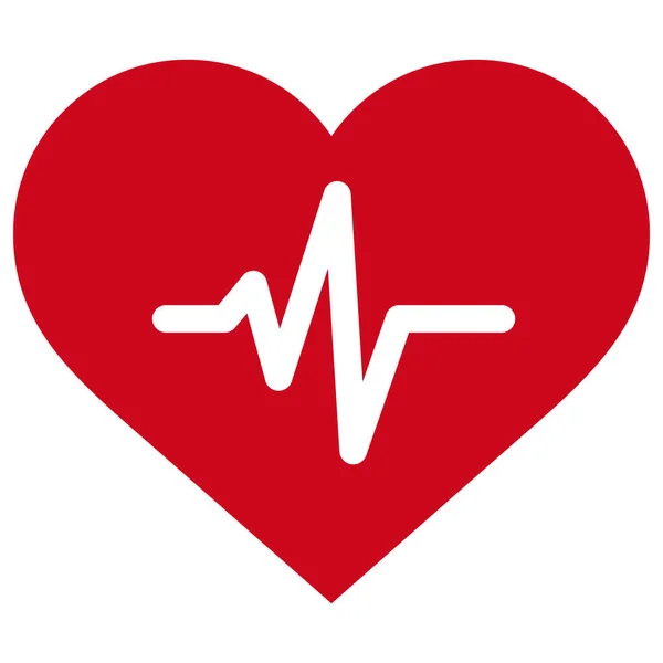 Heart Pulse Vector Icon Flat Illustration — Stock Vector