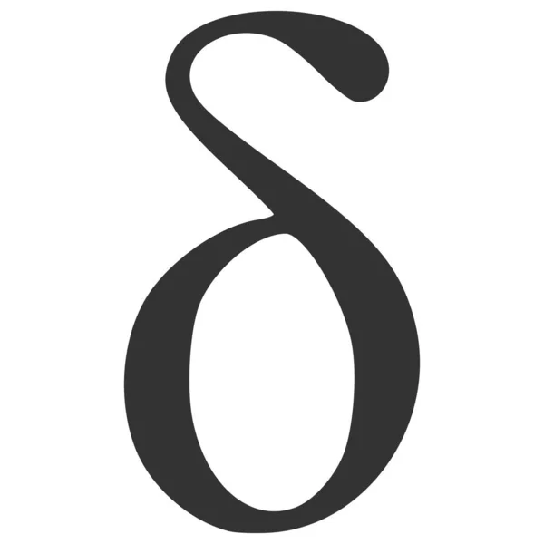 Delta Greek Lowercase Letter Vector Icon Flat Illustration — 스톡 벡터
