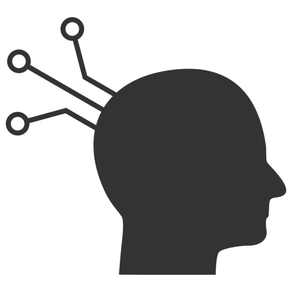 Illustration plate d'icône de vecteur de lien de cerveau — Image vectorielle
