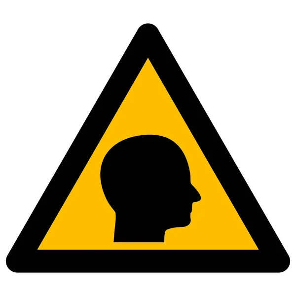 Flache Illustration für menschliche Kopf-Warnvektor-Symbole — Stockvektor