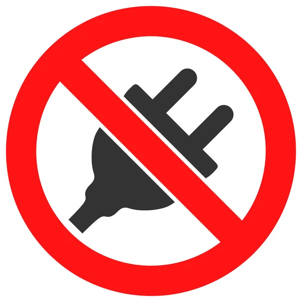 Icono de vectores de suministro eléctrico prohibido Ilustración plana — Vector de stock