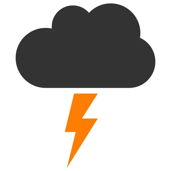 Thunderstorm Cloud Vector Icono Ilustración plana — Vector de stock