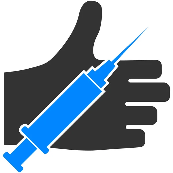 Vaccine Offer Hand Vector Icon Flat Illustration — Stock Vector