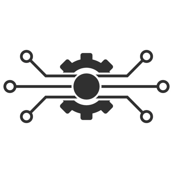 Circuit Gear Vector Icon Flache Illustration — Stockvektor