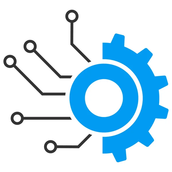 Ilustração plana do ícone eletrônico do vetor da fábrica da engrenagem — Vetor de Stock