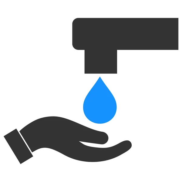 Ilustração plana do ícone do vetor da lavagem das mãos — Vetor de Stock