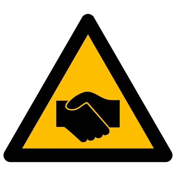 Handshake Aviso Vector Ícone Ilustração plana —  Vetores de Stock