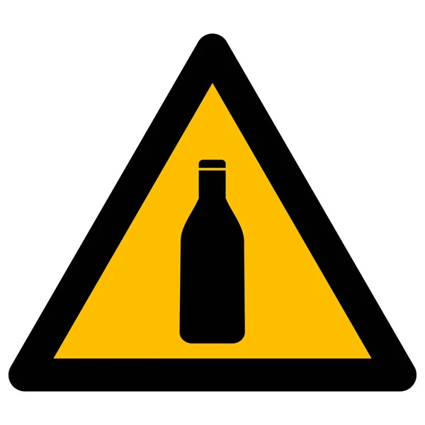 Warnung vor Bierflaschen Vektor Icon Flache Illustration — Stockvektor