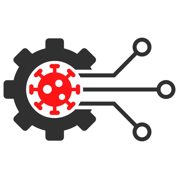 Virus Engineering Vector Icon flache Illustration — Stockvektor