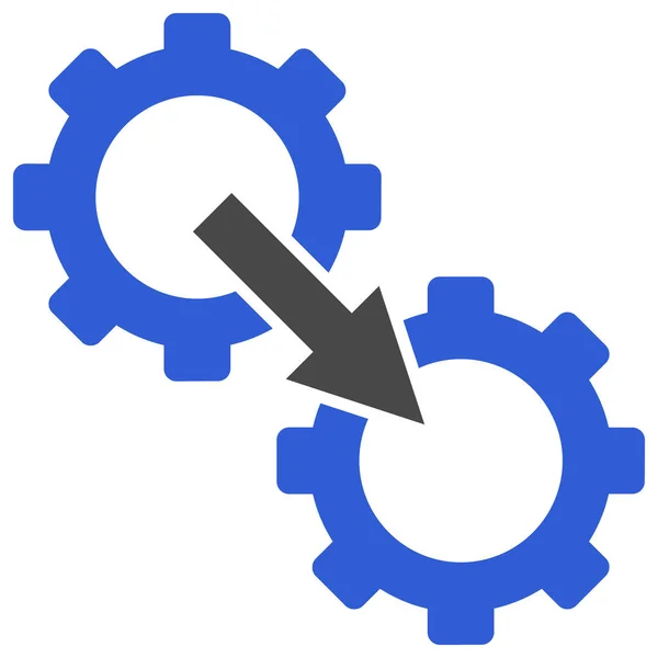 Ilustração plana do ícone da integração das engrenagens — Vetor de Stock