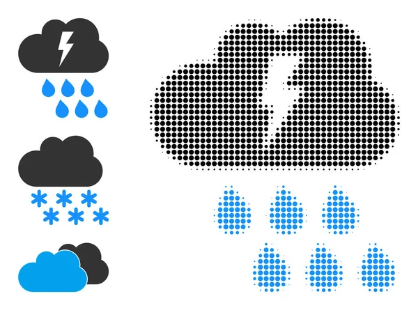 Icono de tormenta de vectores de punto de medio tono — Vector de stock