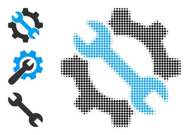 Yarı Tonlu Noktalı Vektör Onarım Araçları Simgesi