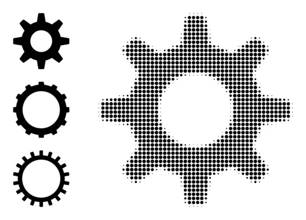 Ícone de roda de ovo de vetor pontilhado meio-tom —  Vetores de Stock