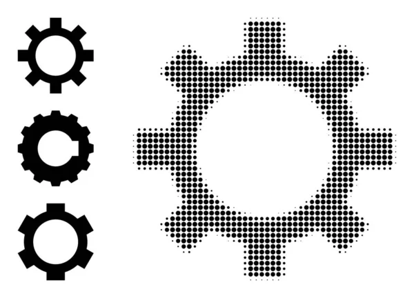 Medio tono punteado Vector Cog Icono — Archivo Imágenes Vectoriales