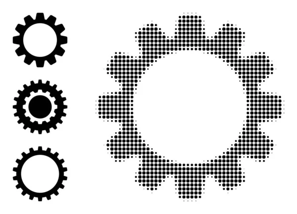 Medio tono punteado Vector Cog Icono — Archivo Imágenes Vectoriales