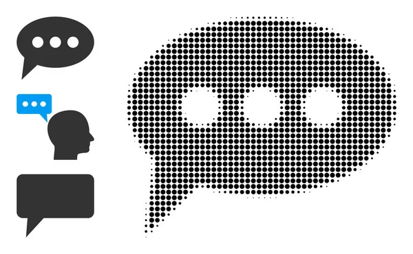 Halftone Dot Vector Forum Ícone Mensagem — Vetor de Stock