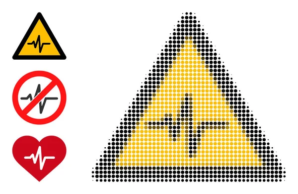 Yarı Tonlu Dot Vektör Nabız Uyarı Simgesi — Stok Vektör