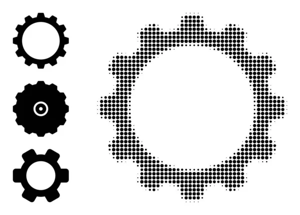 Halftone Dot Vector Cogwheel Icoon — Stockvector
